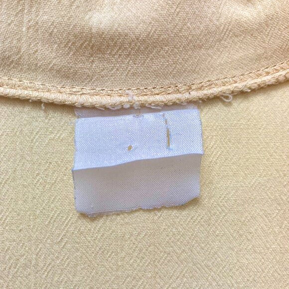 Vintage Butter Yellow Camp Collar Button Up Short Sleeve Shirt Prep Coastal Boho - Picture 7 of 9